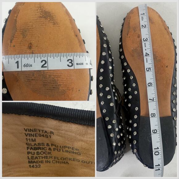 🥀 Steve Madden Vinetta Studded Rhinestone Mary Jane Flats Sz 11 - Picture 5 of 8